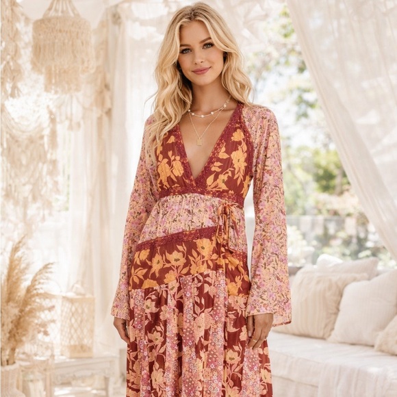 Free People Dresses & Skirts - NWT Free People Tilda Wrap Dress‎ XS NWT $168 Boho Festival Bridesmaid cottage